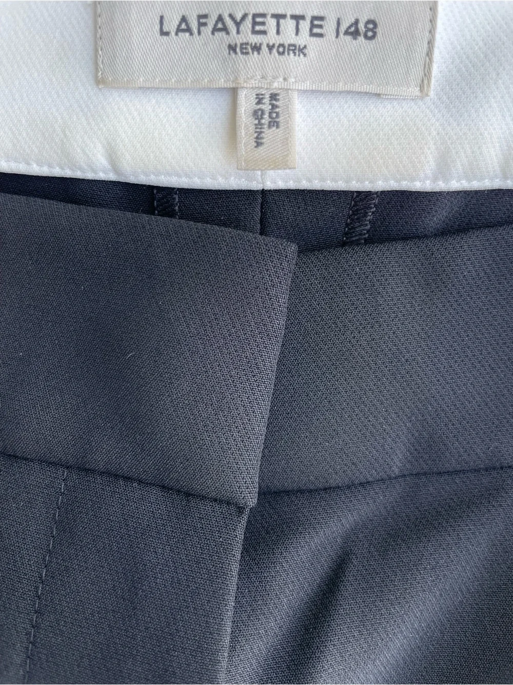 Lafayette 148 New York Black Trousers with White Side Stripe